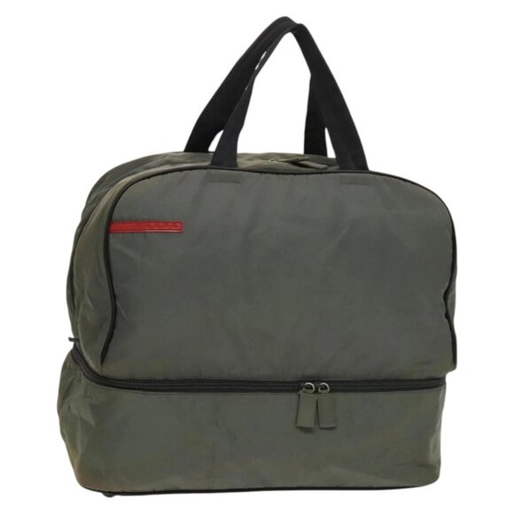 PRADA Sports Boston Bag Nylon Gray Silver Auth bs27925 - Picture 1 of 16